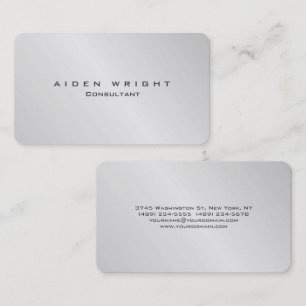 Attractive Silver Grey Stylish Modern Minimalist Business Card