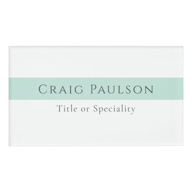 Attractive Simple Plain Professional Modern Name Tag (Front)