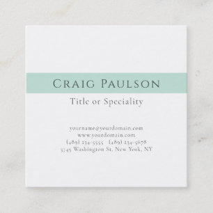 Attractive Simple Professional Plain Premium Pearl Square Business Card