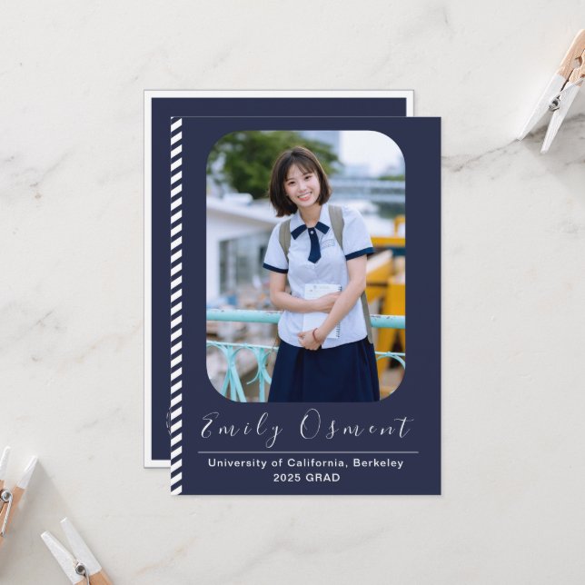 Attractive Stylish Graduation Invitation Template (Front/Back In Situ)