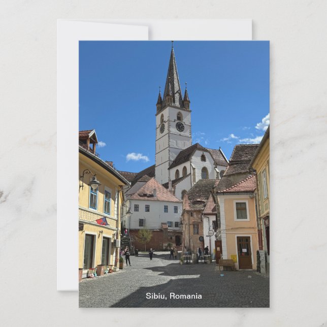 Attractive View of Sibiu, Romania on a Holiday Card (Front)