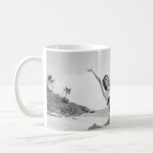 Attractive young woman in bikini on the beachvinta coffee mug