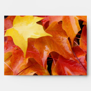 Atumn Leaves envelopes Designer Red Orange Yellow