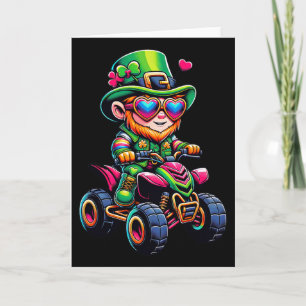 Atv 4 Wheeler Leprechaun Kids Mens Womens St Patri Card