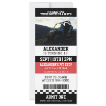 ATV 4 Wheeler Quad Ticket Birthday Party