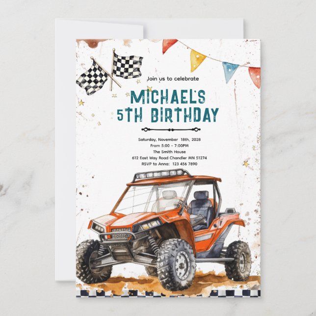 ATV Birthday party Invitation (Front)
