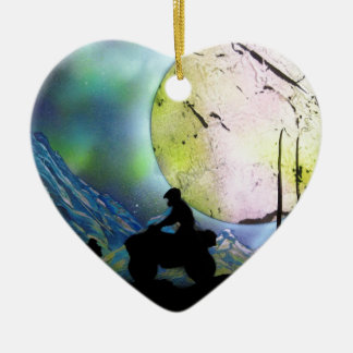 ATV Four Wheeler Space Landscape Spray Paint Art Ceramic Tree Decoration
