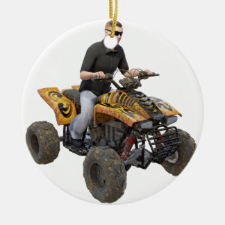 ATV Gold  Mud  Rider Ceramic Tree Decoration