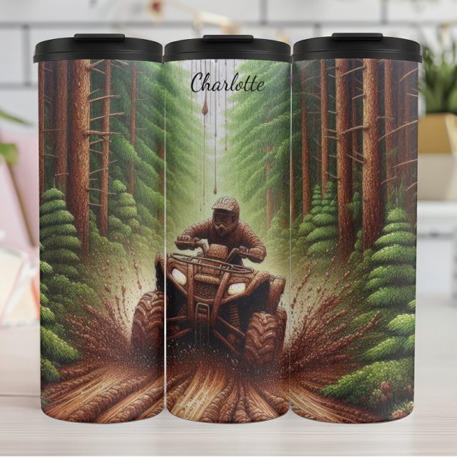 ATV Mudding: Forest Off-Road Thrill Thermal Tumbler (Creator Uploaded)