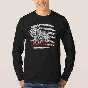 ATV Mudding Quad Four Wheeler Racing Squad USA Fla T-Shirt