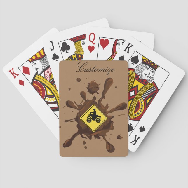 ATV Mudding Sign Thunder_Cove Playing Cards (Back)