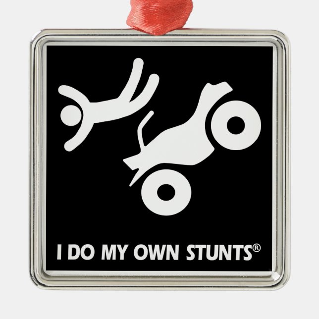 ATV My Own Stunts Metal Tree Decoration (Front)