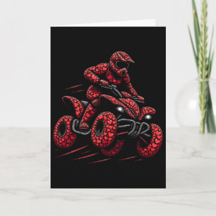 Atv Quad 4 Wheeler Bike Heart Atv Rider Boys Mens  Card