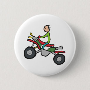 ATV Quad Biking 6 Cm Round Badge
