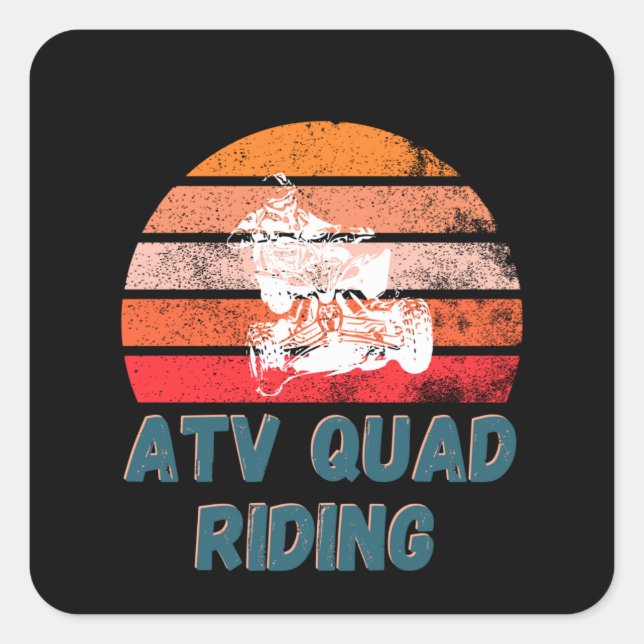 atv quad riding square sticker (Front)