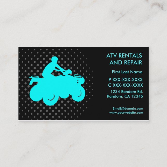 ATV rentals repair custom business card (Front)