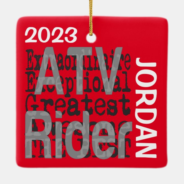 ATV Rider Extraordinaire CUSTOM Ceramic Ornament (Back)