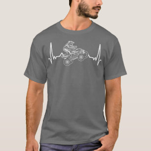 ATV Rider Four Wheeler Off Road Biker Heartbeat Qu T-Shirt