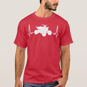ATV Rider Four Wheeler Off Road Biker Heartbeat Qu T-Shirt