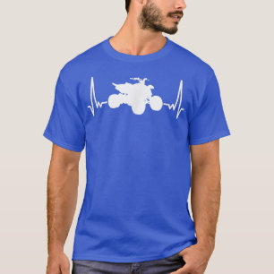 ATV Rider Four Wheeler Off Road Biker Heartbeat Qu T-Shirt
