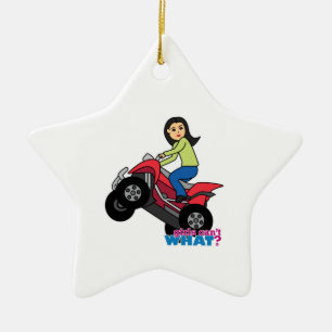 ATV Rider - Medium Ceramic Tree Decoration