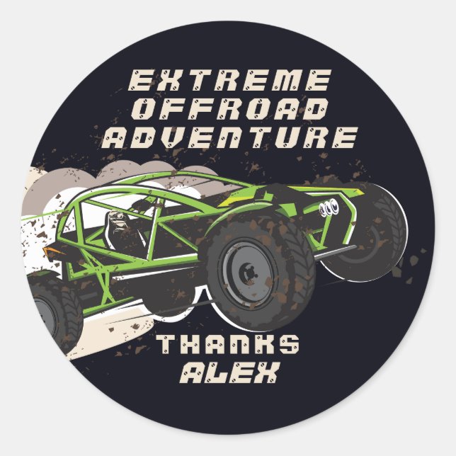 ATV UTV Offroad Adventure Extreme Sports Car Club Classic Round Sticker (Front)