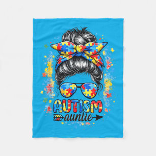 Au Auntie Au Suprt Aunt Au Awareness Fleece Blanket