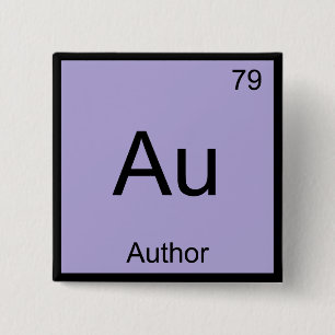 Au - Author Chemistry Element Symbol Book T-Shirt 15 Cm Square Badge