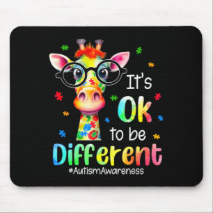 Au Awareness Cute Giraffe Animal Be Different Mouse Pad