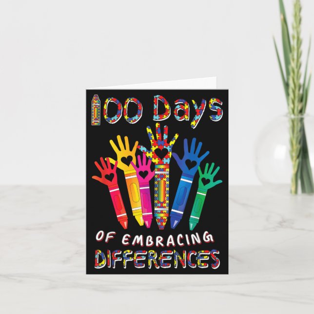 Au Awareness Embrace Differences 100 Days Of Card (Front)