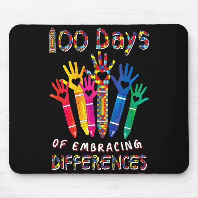 Au Awareness Embrace Differences 100 Days Of Mouse Pad (Front)