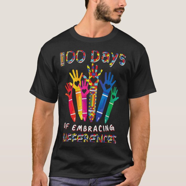 Au Awareness Embrace Differences 100 Days Of T-Shirt (Front)