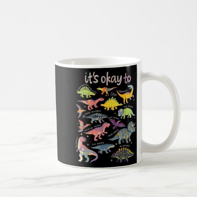 Au Awareness Its To Be Different Funny Dinosaur 1 Coffee Mug (Right)