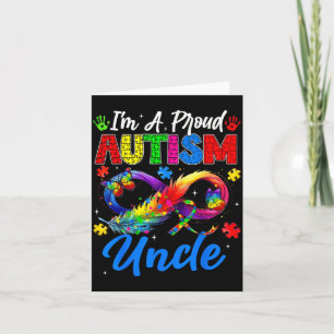 Au Awareness Proud Uncle Butterflies Family Card
