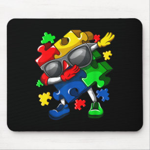 Au Awareness Puzzle Dabbing Kids April Blue Mouse Pad