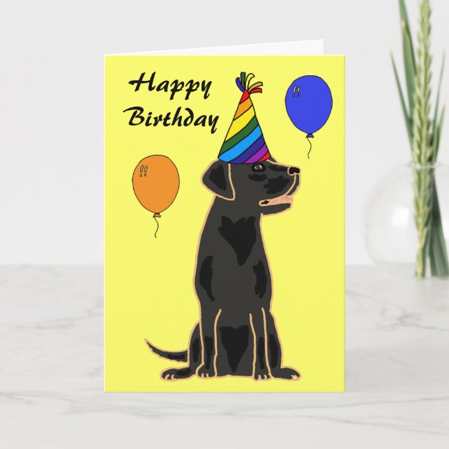 AU- Black Labrador Birthday Card (Front)