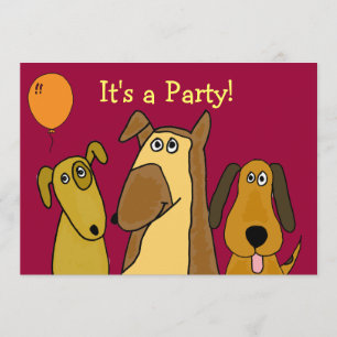 AU- Cute Puppy Dog Party Invitations