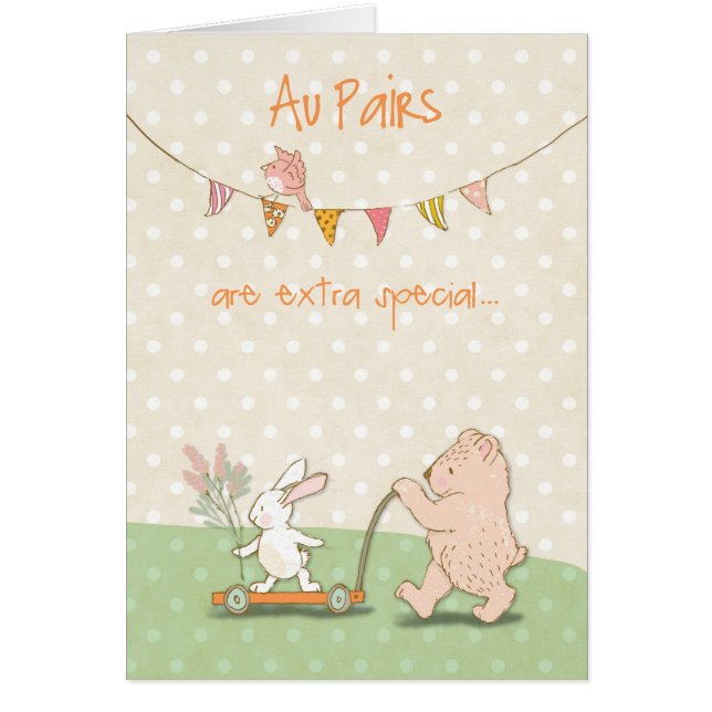 Au Pair Thanks Bear and Bunny (Front)