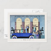 Au Revoir, 1920 Art Deco illustration Postcard (Front/Back)