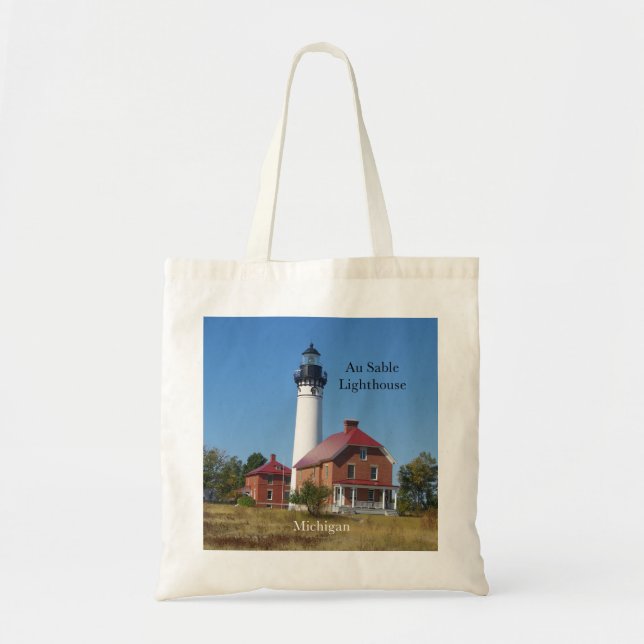 Au Sable Lighthouse tote bag (Front)