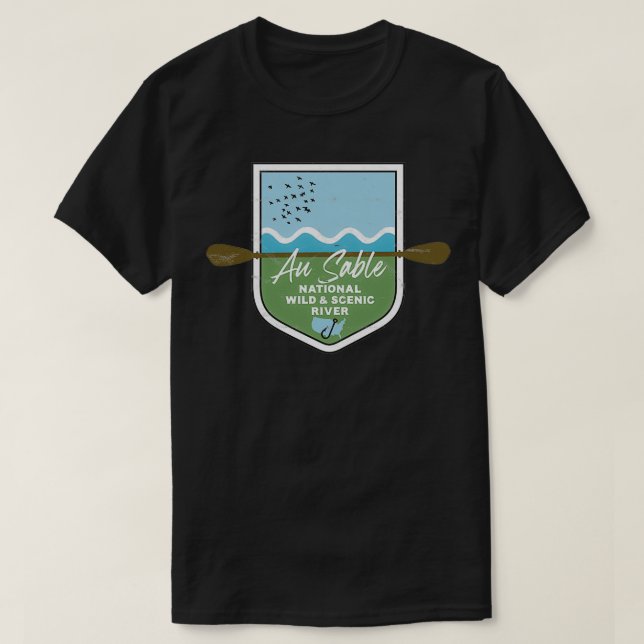 Au Sable National Wild and Scenic River Michigan S T-Shirt (Design Front)