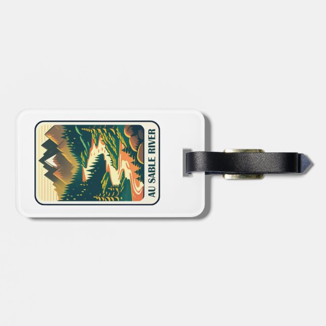 Au Sable River Michigan Colours Luggage Tag (Back Horizontal)