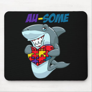 Au Some Shark Awesome Autistic Puzzle Autism Aware Mouse Pad