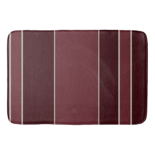Aubergine and Rose Stripes Bath Mat