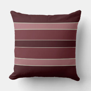 Aubergine and Rose Stripes Cushion