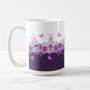 Aubergine Botanical Butterflies  Coffee Mug