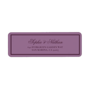 Aubergine Calligraphy Return Address Label