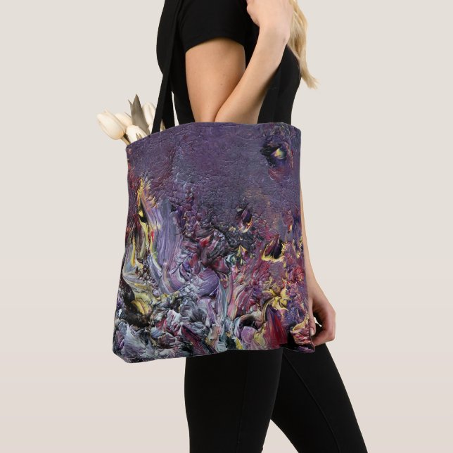 Aubergine funky abstract artbag tote bag (Close Up)