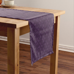 Aubergine Gothic Revival Quatrefoil Table Runner