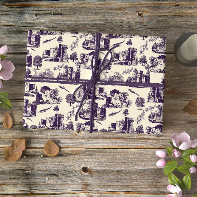Aubergine Landscape Toile Wrapping Paper (Creator Uploaded)